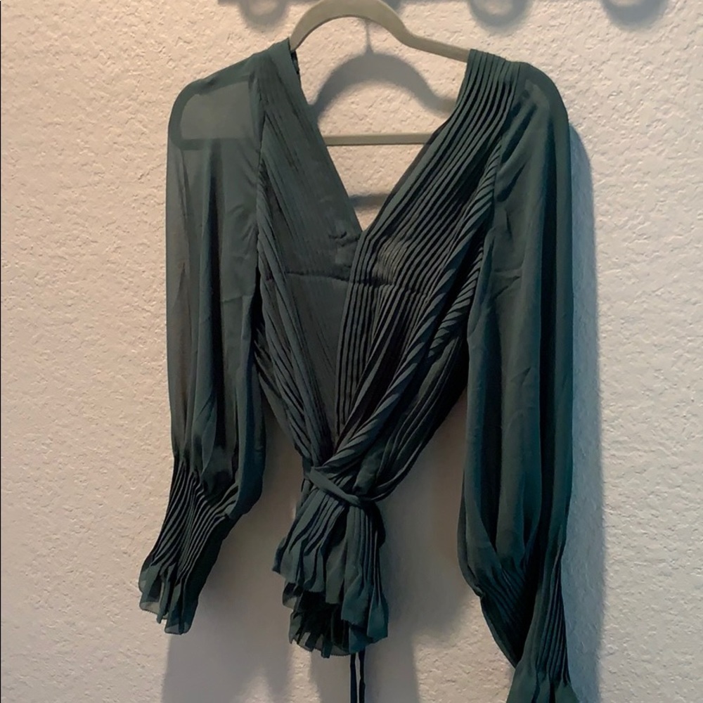 Joie green long sleeve blouse - Picture 3 of 5